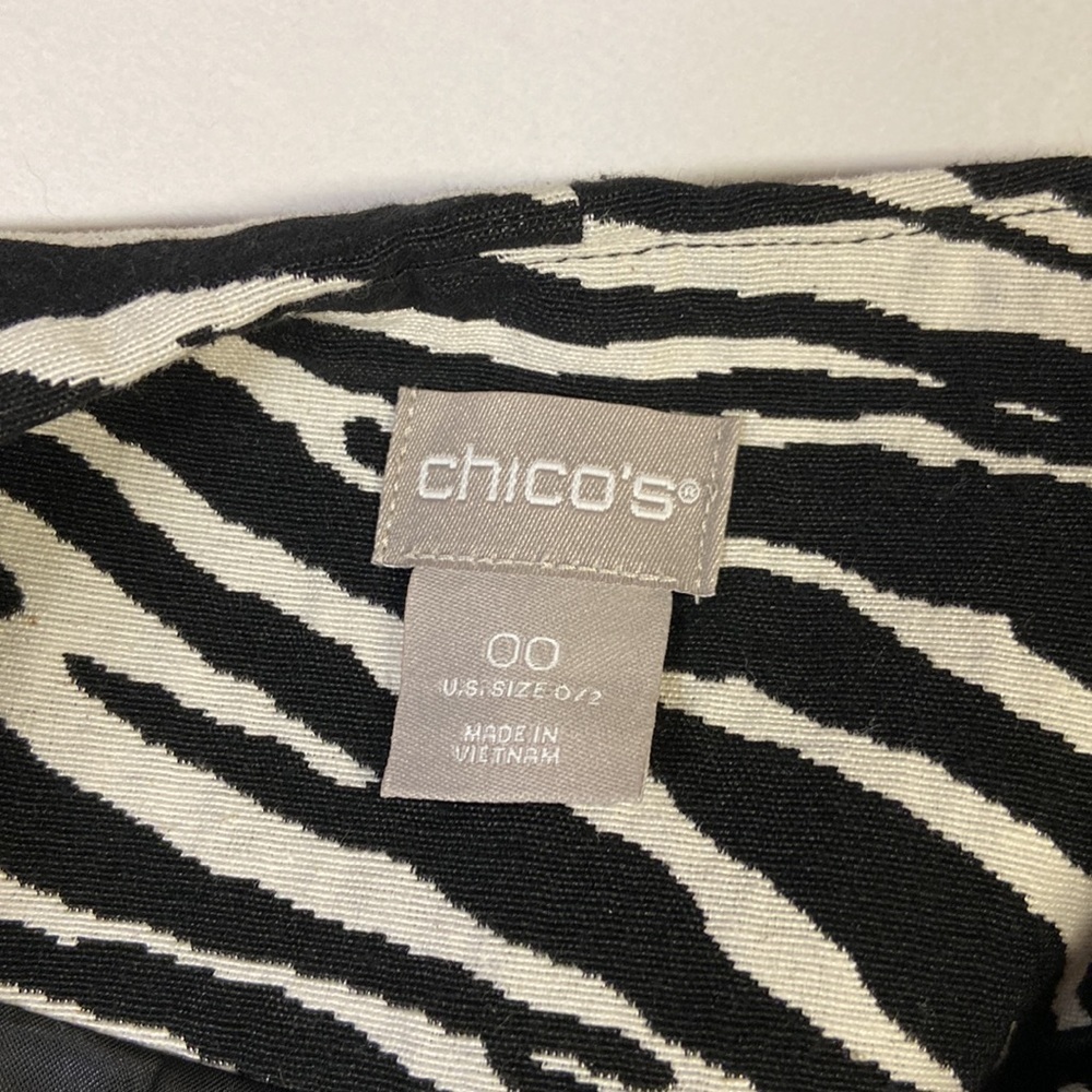 Chico’s Modern Jacquard Zebra Jacket Animal Print Black & White Size 00 XS NWT - Picture 5 of 6